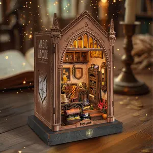 Magic Home DIY Wooden 3D Assembly Model Kit - Manual Construction Woodcraft Set, Desktop Home Decor, Christmas Gift for Teens & Adults, Stress-Relief Craft classic design