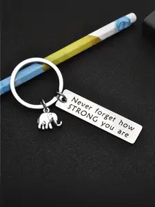 Inspiring "Never Forget How Strong You Are" Keychain with Elephant Design - Stainless Steel, Perfect for Women, Men, Teens - Ideal Gift for Birthdays, Graduations, Christmas, Valentine'S Day, Graduation Gift|Inspirational Quote Keychain|Durable Keychain