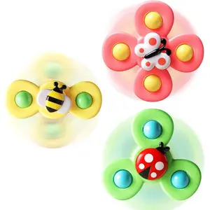 3PCS Suction Cup Spinner Toys for 1 Year Old Boy Girl | Spinning Top Baby Toys 12 18 Months | 1 2 Year Old Boy Birthday Gift | Baby Bath Toy for Kids Ages 1-3 | Sensory Toy for Toddlers
