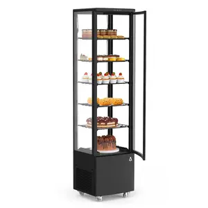 【GARVEE】Commercial Display Refrigerator 10.52 Cu.Ft Refrigerated Display Case, Single Door, Led Lighting, Double-Glazed Display Fridge, Auto Defrost & Air-Cooling, for Bakery, Store, Gym, Office, Restaurant