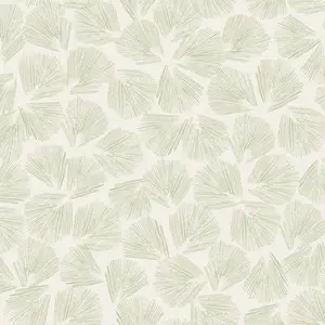Elora Leaf Green Wallpaper