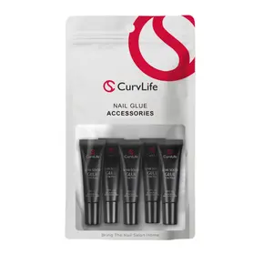 CurvLife Nail Tips Semi Solid Nail Glue 2g (5pcs) - Super Strong, Soft Glue Gel Quick Drying Adhesive for Press On Nails, No UV Light Needed