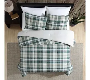 Eddie Bauer Tim bers Plaid Gree n Twin Comforte r Set