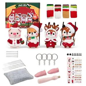 DIY Needle Felting Kit – Create Santa & Friends Plush Set | Christmas Wool Felt Craft Kit with Tools & Instructions | Fun Holiday Gift for Beginners & Kids