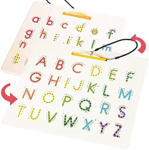 Double Sided Magnetic Letter Board - 2 in 1 Alphabet Magnets Tracing Board for Toddlers ABC Letters Uppercase & Lowercase Practicing Learning Education Toys Double Sided