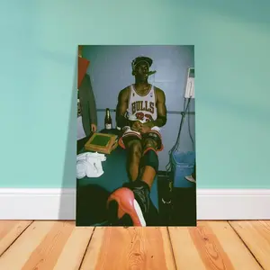 Jordan Chilling with Cigar Poster, Basketball Legend Matte Vertical Posters, Sports Wall Art, NBA Legend Print, Man Cave Decor