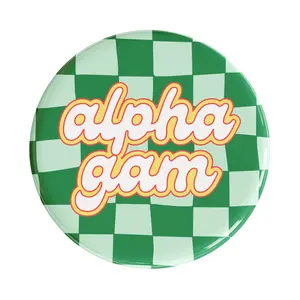 Alpha Gamma Delta Checker Sorority Button