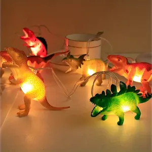 Dinosaur LED String Lights - 10 Warm White LEDs, Battery-Powered, Perfect for Youngsters' Rooms & Party Decorations Dinosaur Party Decorations Halloween decorations, Chrismas decorations