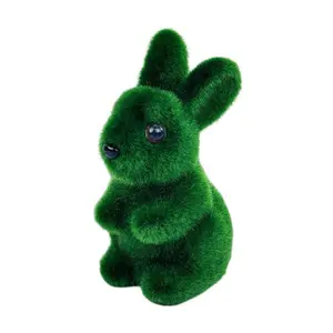 Cute Moss Rabbit Plush Toy, Realistic Animal Model Gift for Boys Girls, Garden Decoration Statue, Soft Stuffed Animal Figurine