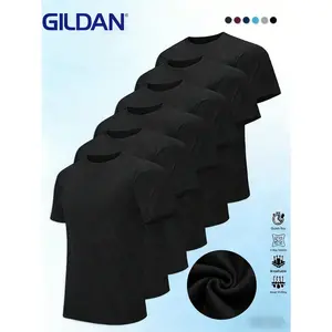 GILDAN 6-Pack Men's 100% Cotton T-Shirts (S-4XL) | Essential Bulk Value Workout Tees, Breathable Soft Regular Fit Crew Neck, Everyday Basics Multipack Gift for Him