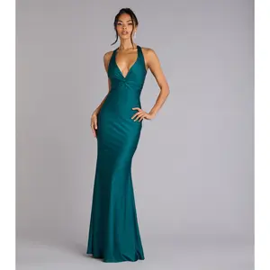 Adrianne Plunge Bow Mermaid Formal Dress