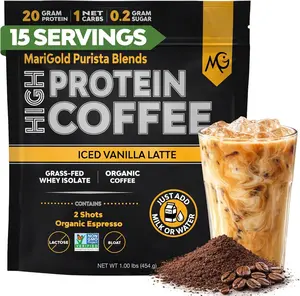 MariGold High Protein Coffee - Iced Vanilla Latte - 1 Lb Bag