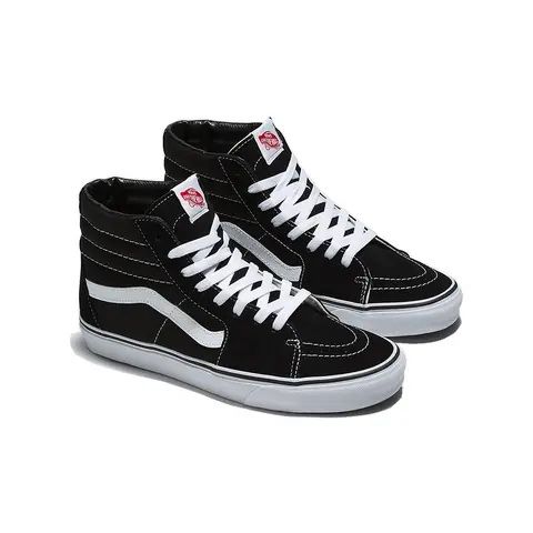 VANS Men's Classic Legendary High-Top SK8-Hi Closed Lace-Up Sneakers - 1978 Heritage, Black/White, Round Toe, All-Season Durable Suede Upper, Reinforced Toe Caps, Contrast Sidestripe, Rubber Waffle Outsole, Casual Skater Shoes, Laces Accent