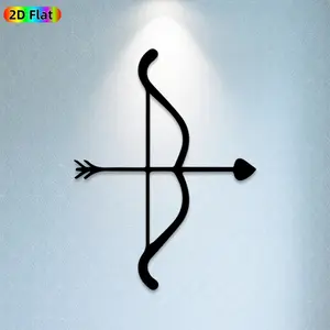1pc Bow and Arrow Metal Wall Art, Sleek Bow and Arrow Statue Mural, Ideal Gift for Valentine's Day, Wedding, Love & Romance Enthusiasts, Rust-Resistant Metal Wall Decor Wall Sculptures,  Charming Romantic Home Decor