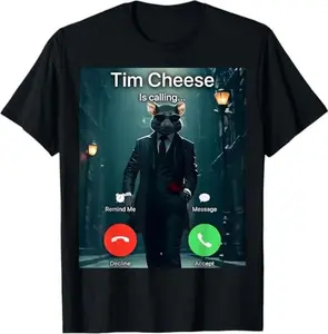 Tim Cheese Meme T-Shirt - Breathable Soft Fabric Casual Fit for Men & Women - Fun Eye-Catching Design - Machine Washable