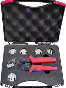 Heavy Duty Crimping Tool Set, 5PCS Ratcheting Wire Crimper with Interchangeable Jaws, AWG 22-2 (0.5–35mm²), for Ferrules, Heat Shrink, Open Barrel, Insulated & Non-Insulated Terminals, Solar