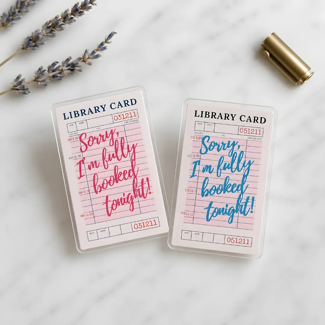 Library Card Kindle Holder, Aesthetic Bookish Phone Grip & Stand, Cute Reading Quotes Pop Socket for E-Reader & iPhone, Gift for Book Lovers
