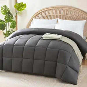 100% Viscose Made from Bamboo Comforter for Hot Sleepers - Marshmallow Breathable Cooling Soft Duvet Insert for Sleep, King Size with 8 Corner Tabs - All Season (102x90 Inches, Grey)