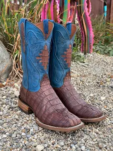 Black Jack Men’s Burnished Barnwood Sueded Caiman Tail Cowboy Boots SBBW7935-96