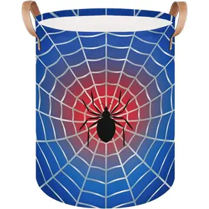 Large Laundry Basket Hamper - Blue Red Web 62L Collapsible Bin for,Kids Toys, Dirty Clothes, Tall Baby Nursery Hamper for, Boys Bedroom,Gift Basket