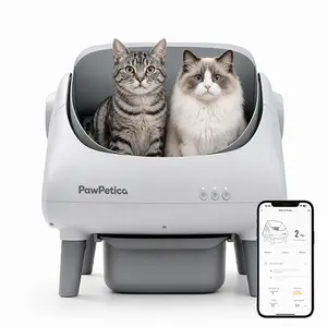 PawPetica Open-Top Automatic Cat Litter Box, Self-Cleaning with App Control Wifi, Odor-Free Waste Disposal includes Trash Bags