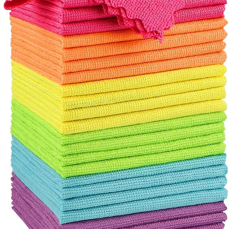 24 Pack Microfiber Cleaning Cloth, Highly Absorbent Cleaning Rags, Reusable Lint Free Cloths Microfiber Rag for House, Kitchen, Car Care, 12x11 inch