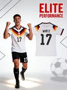 Men's Germany National Football Jersey, Comfortable Round Neck Design, Ideal for Matches, Training, Daily Wear, Unisex Sports Clothing