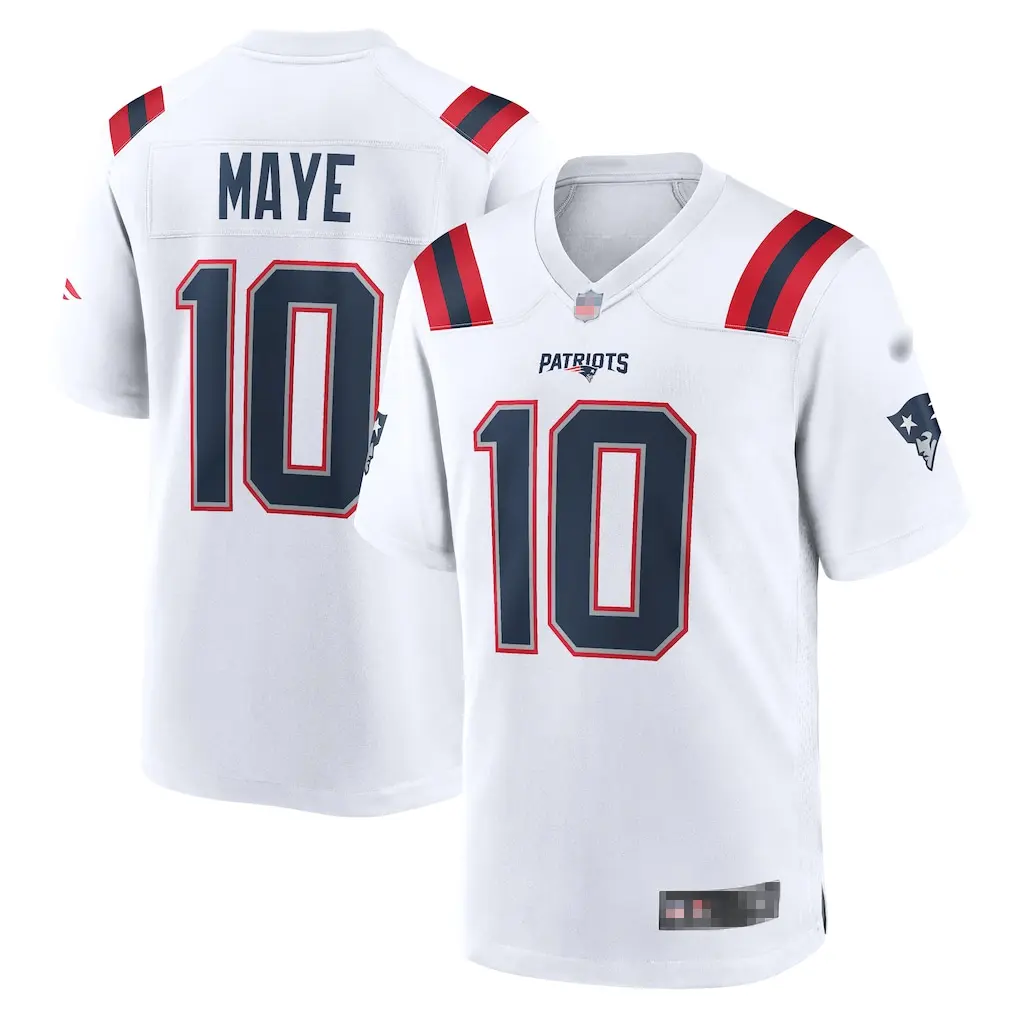 Men's New England Pro Football Fan Apparel - Maye #10 & Any Name Custom Game Day Jersey - US Stock
