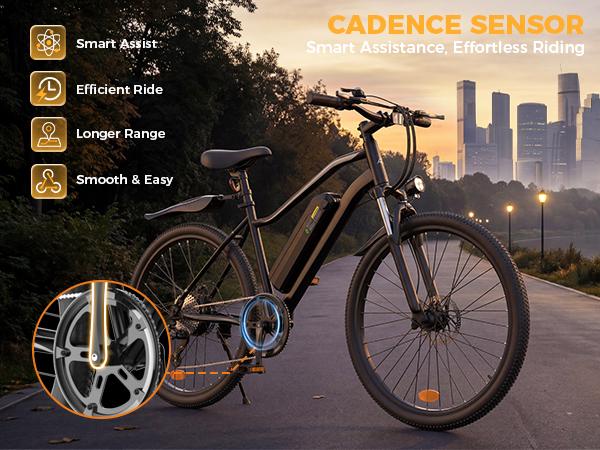 Hopcycle Electric Bike for Adults 500W/750W, Up to 55 Miles, 20MPH Electric Mountain Bike, 26'' Tires Lightweight E-Bike for Commuting Mountain Road Sand