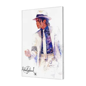Michael Jackson Decorative Painting,MJ Music Legend King of Pop,MJ Biopic Movie,Gift For MJ Fans,Original Picture,Canvas Artwork for Home Living Room Bedroom Office Hotel Restaurant Bar,Inner Frame,8x12, 12x18, 16x24, 20x30, 24x36 inch