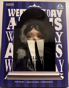 POP MART SKULLPANDA x Wednesday Nevermore Academy Plush Doll Pendant AUTHENTIC