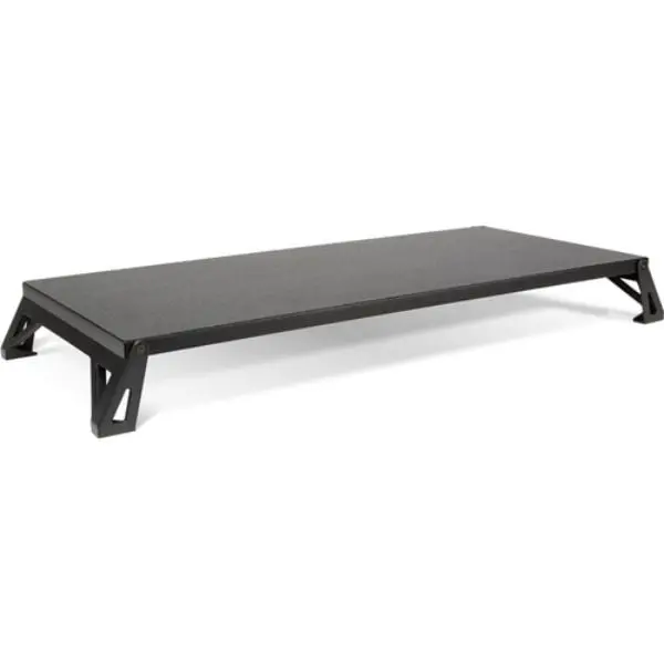 Adjustable Dual-Height Low Riser Gaming Monitor Stand - 24" Length, 30 lb Capacity, Ergonomic Viewing, Up to 32 in. Screen Support, Black Office Commercial Furniture, Modern