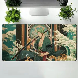 Roronoa Zoro Anime Swordsman Mouse Pad, Keyboard Mat, So Cool Zoro Manga Desk Mat, Swordsman Zoro