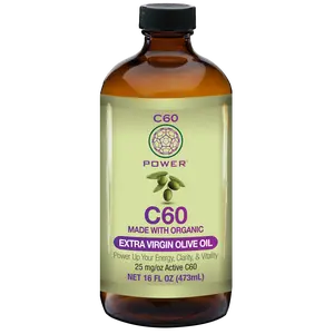 C60 POWER Liquid Organic Extra Virgin Olive Oil Supplement, Featuring Pure Sublimated C60, for US Health & Wellness Enthusiasts