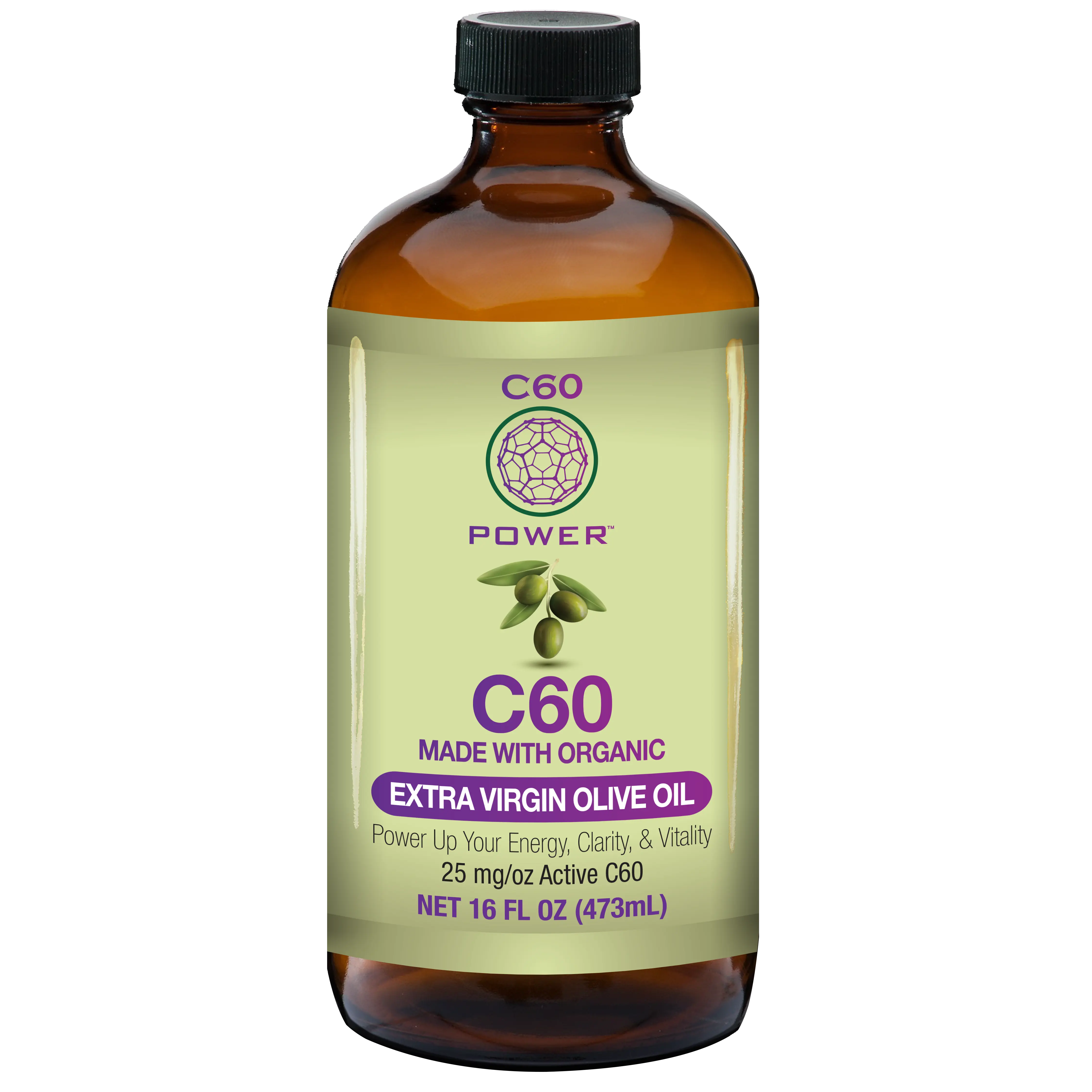 C60 POWER Organic Extra Virgin Olive Oil Liquid Supplement, Pure Sublimated C60 Formula, for US Health & Wellness Enthusiasts