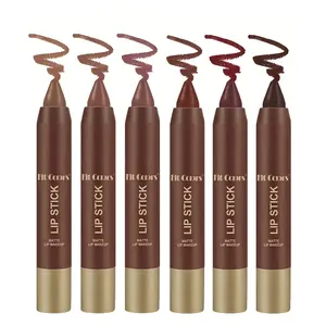 2-in-1 Lipstick & Liner Set - Chocolate Matte - Waterproof Transfer-Proof Lip Duo - Smudge-Proof for 16H Wear - Perfect for Concerts/Parties/Daily Glam (Velvet Mousse Finish)