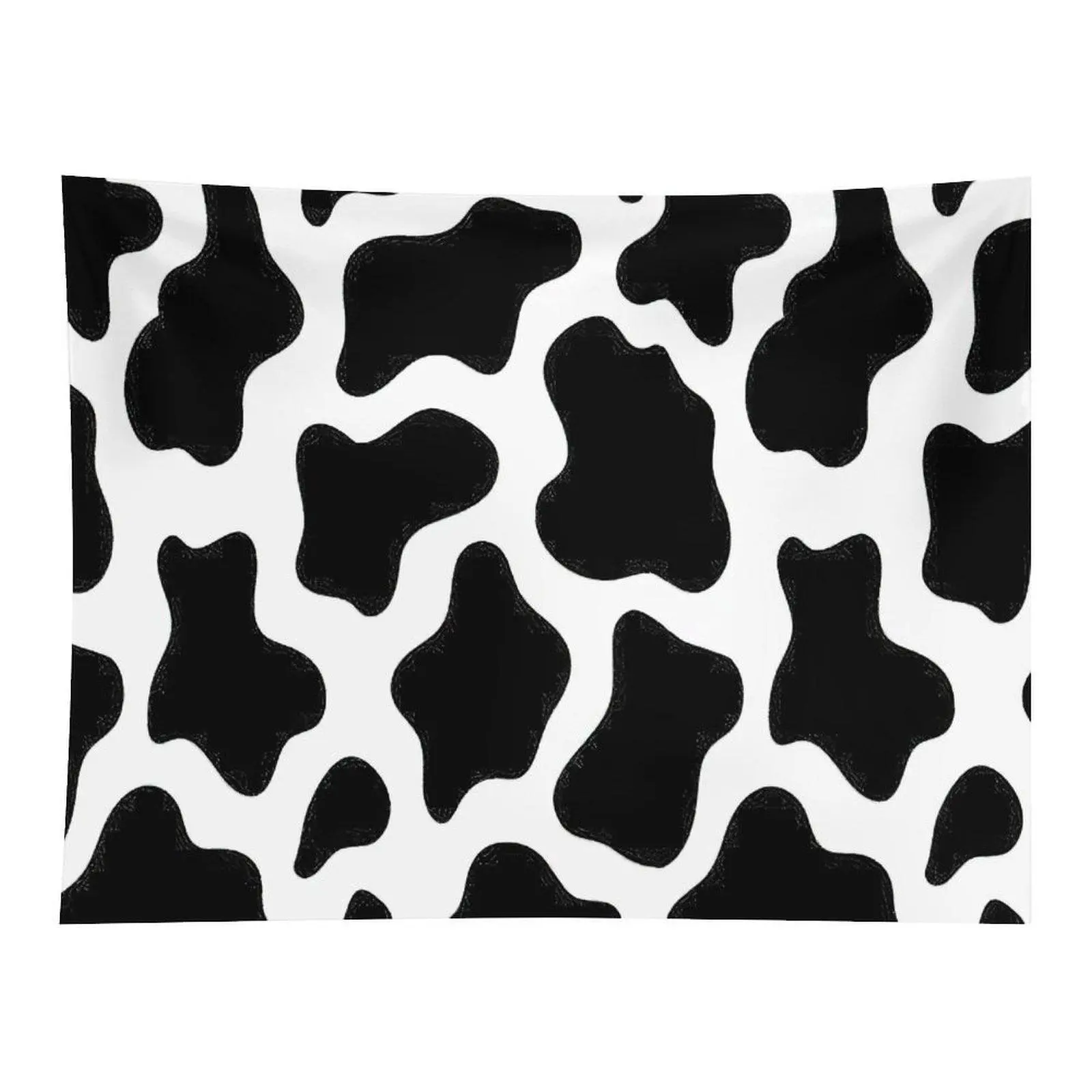 Cow Print Tapestry Black White Animal Pattern Wall Hanging, Western Farmhouse Tapestry for Bedroom Dorm Decor
