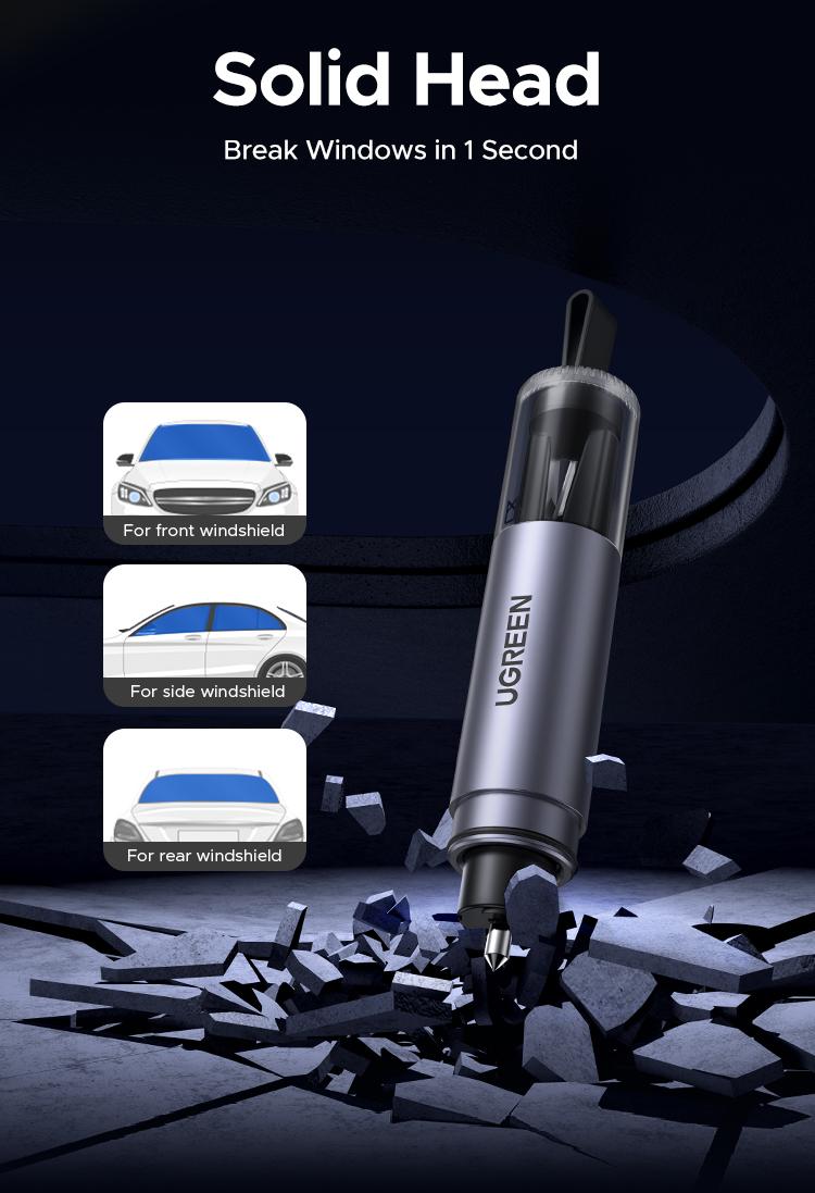 (Buy 1 Get 1 Free) UGREEN 2-in-1 Seatbelt Cutter and Window Breaker,Car Hammer Seatbelt Cutter Window Breaker Emergency Escape Tool, Safehammer Glass Breaker for New Cars,Black，TikTokShopBlackFriday ,TikTokShopHolidayHaul