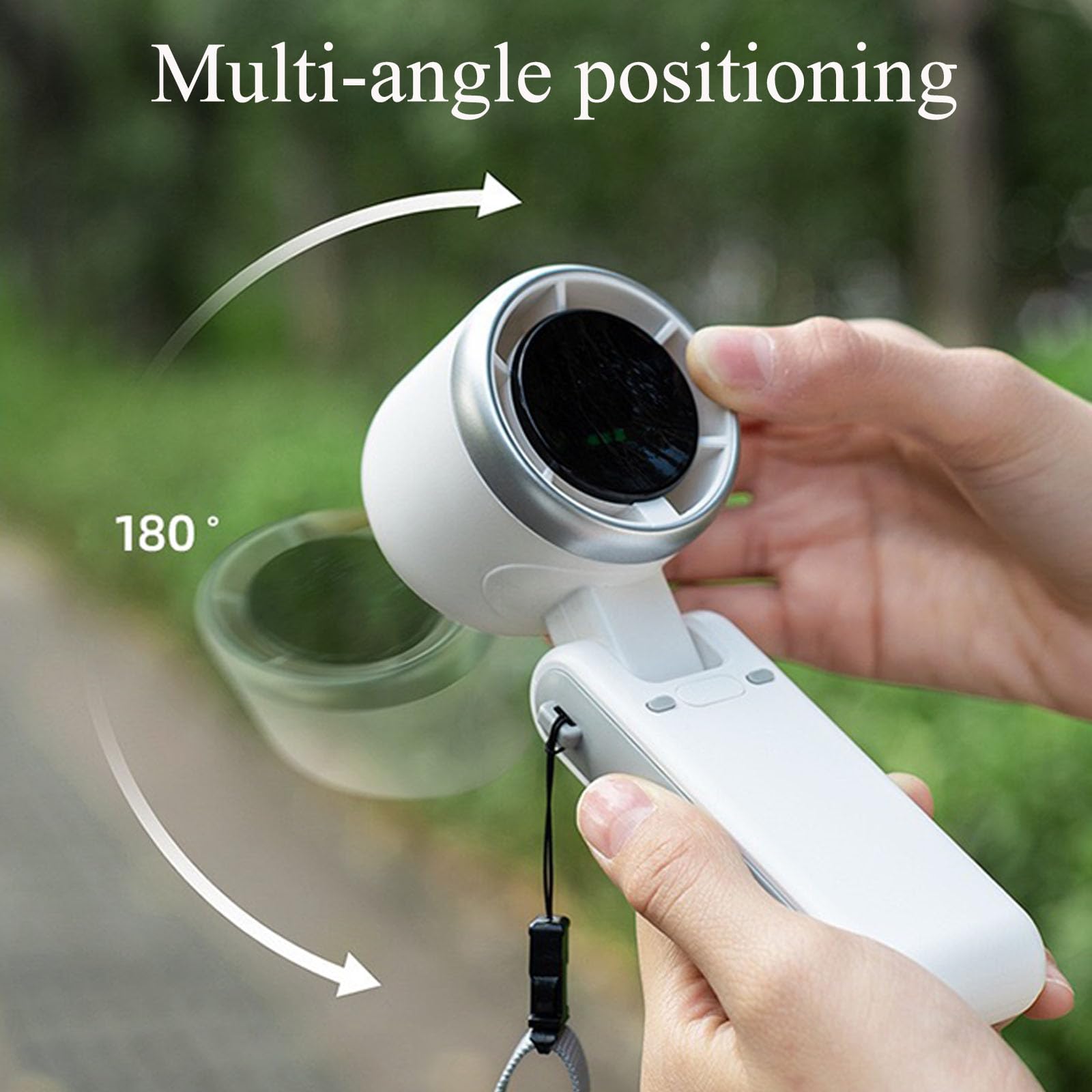 Portable Handheld Turbo Fan, 5 Gear Wind, Battery Operated, Up to 12 Working Hours, 3 IN 1 Hand Fans with Air Turbo Tech Cooling Fan for Outdoor Activities, Travel, Beach (Black)