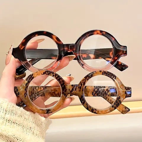 Vintage Prince Round Frame Reading Eyeglasses, Retro Literary Style Glasses, Fashion Decorative Reading Eyewear for Daily Use