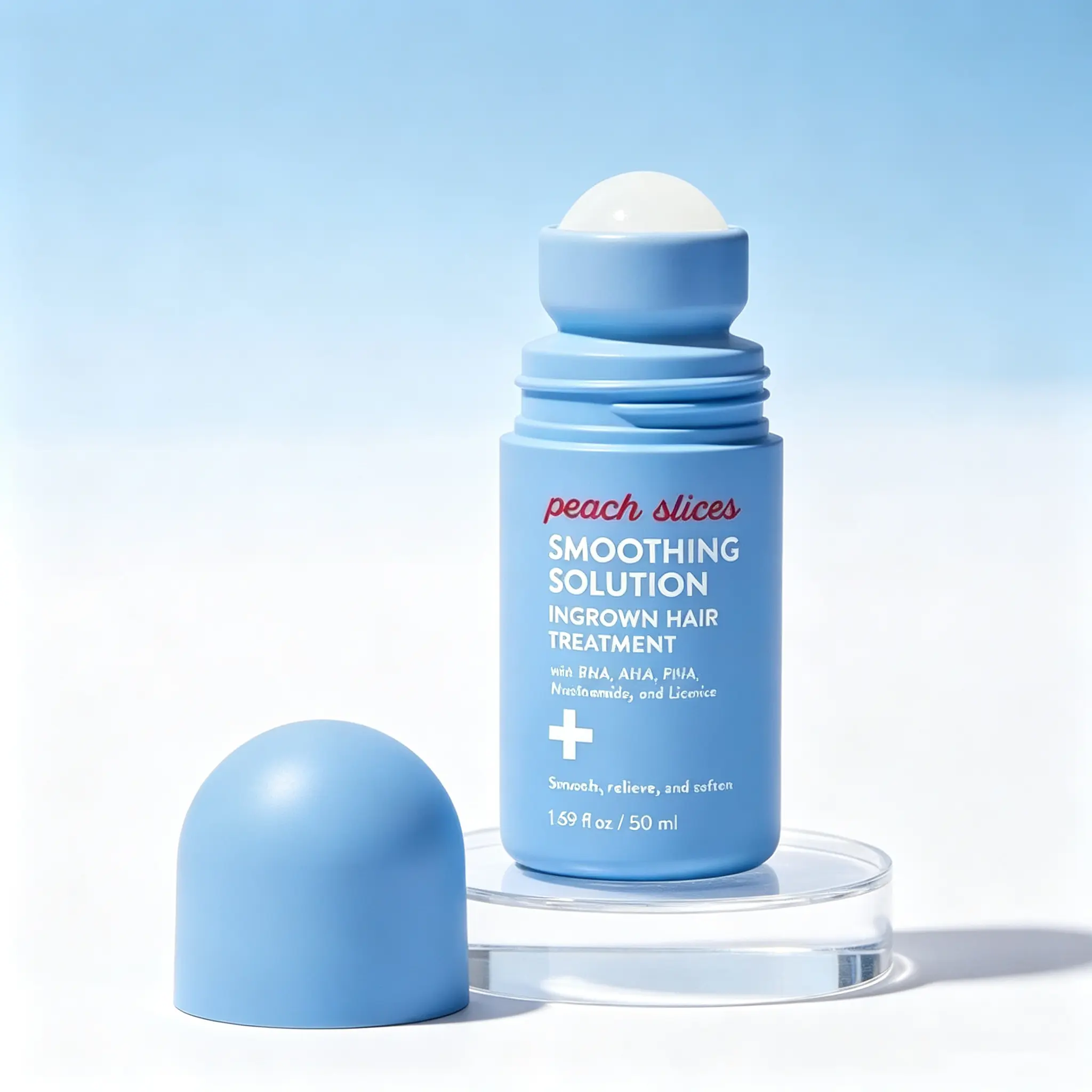 Peach Slices Smoothing Solution Ingrown Hair Treatment with Peach & Lily for Silky Smooth Bump-Free Skin