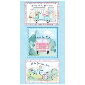 Enjoy the Ride Cotton Panel Fabric (24" x 44")