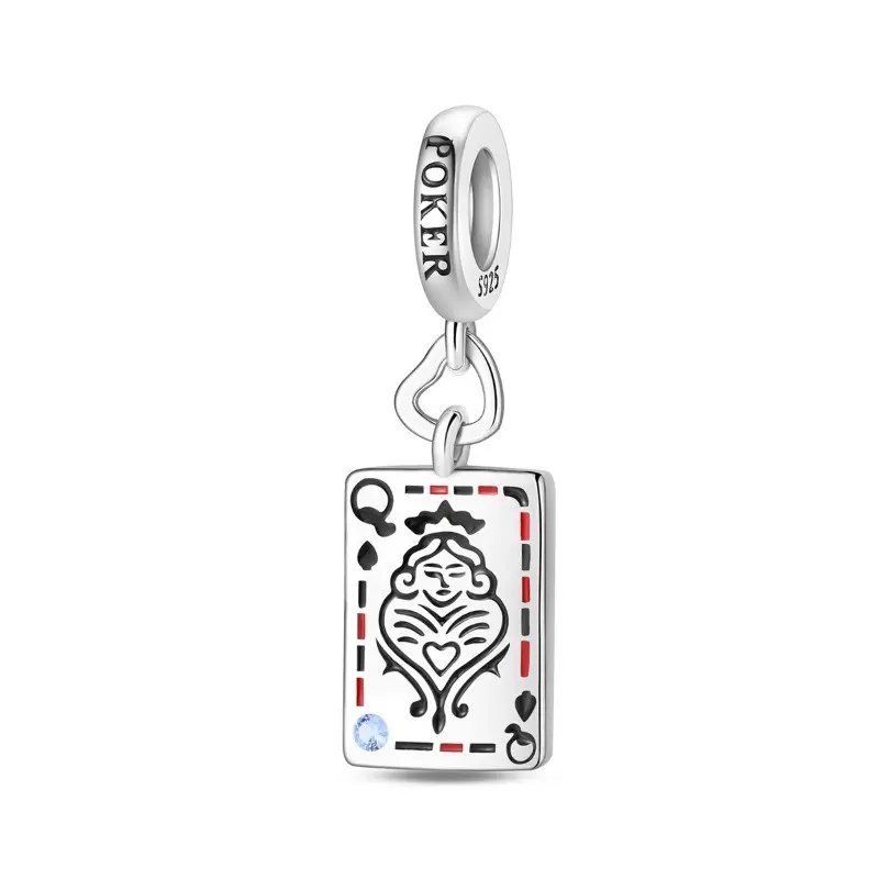 925 Sterling Silver Queen Crown Q Letter Charm, Hypoallergenic Bohemian Bead for DIY Bracelets, Birthday Gift Idea for Women & Wife, Birthday Gift Ideas, Female, Valentine's Day, Mother's Day, Queen Charm