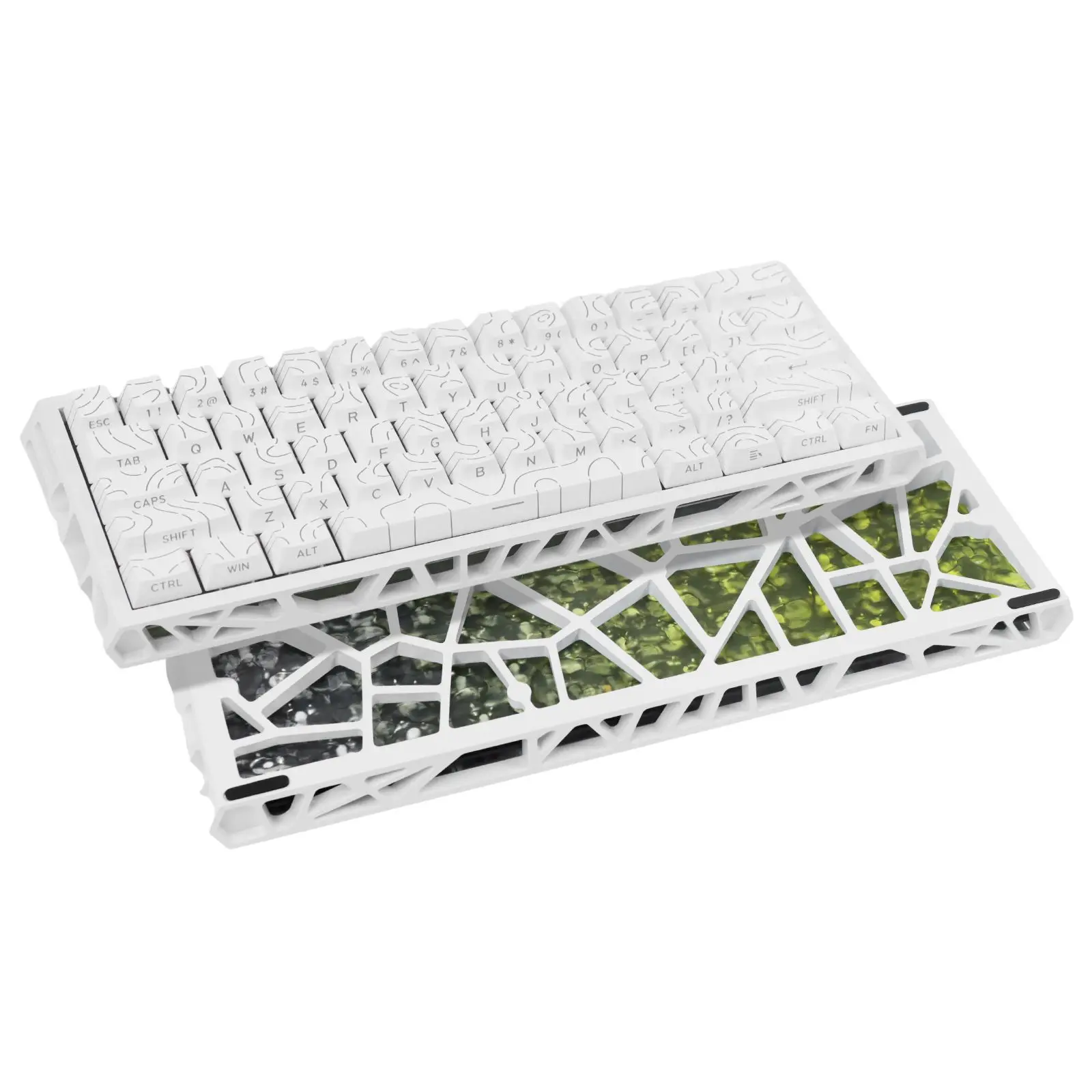 Hollow keyboard white - contour white
