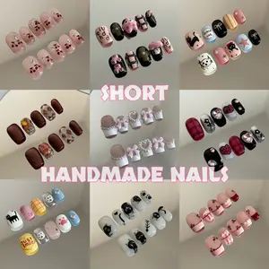 SHORT SQUARE HANDMADE PRESS ON NAILS 10PCS/SET FAKE NAILS ACRYLIC NAIL