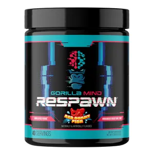 Gorilla Mind Respawn - Gaming Energy Drink Powder - Unmatched Energy,  Amplified Focus, Enhance Reaction Time (40 Servings) Beverage Sport