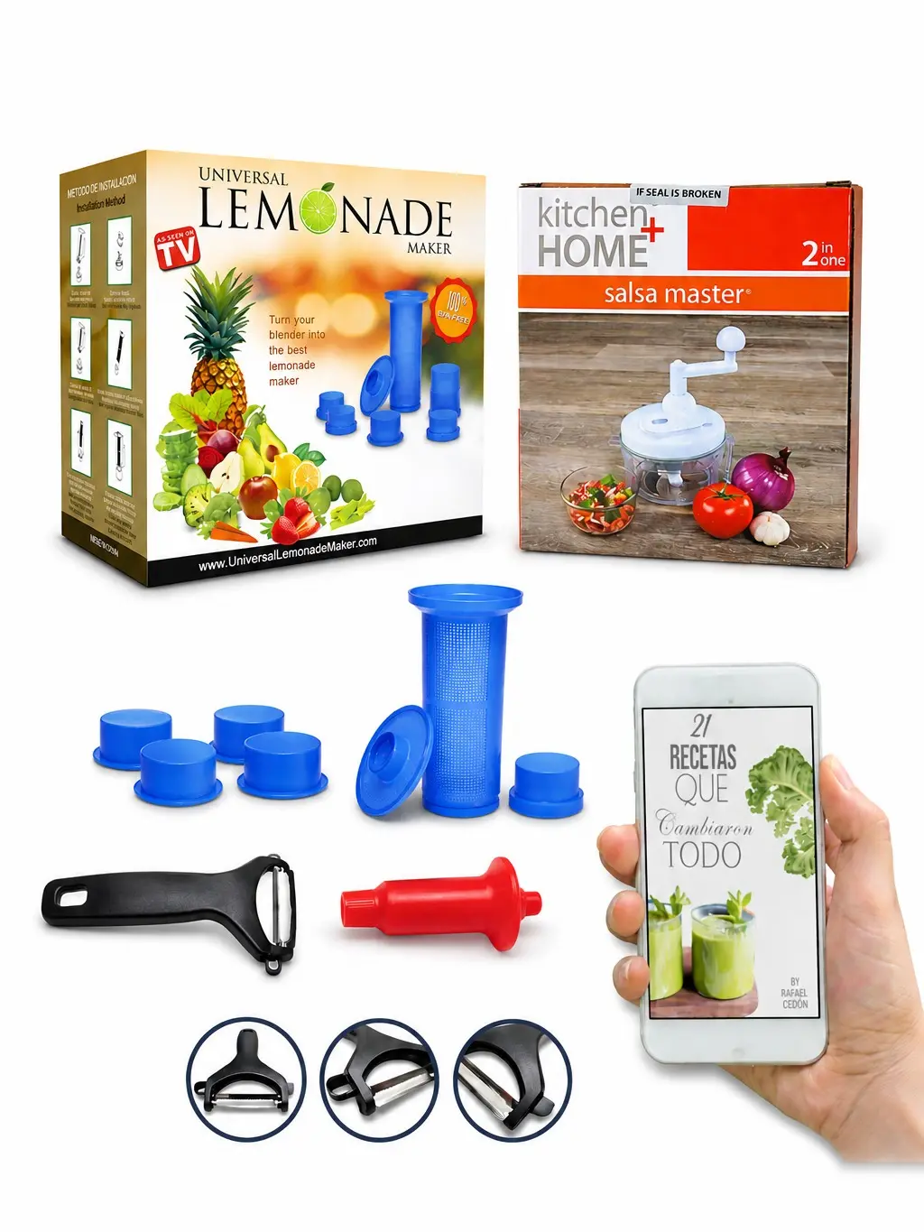 Fresh Combo Kit - Lemonade Maker + Salsa Master for Fresh Drinks, Salsa and Salads