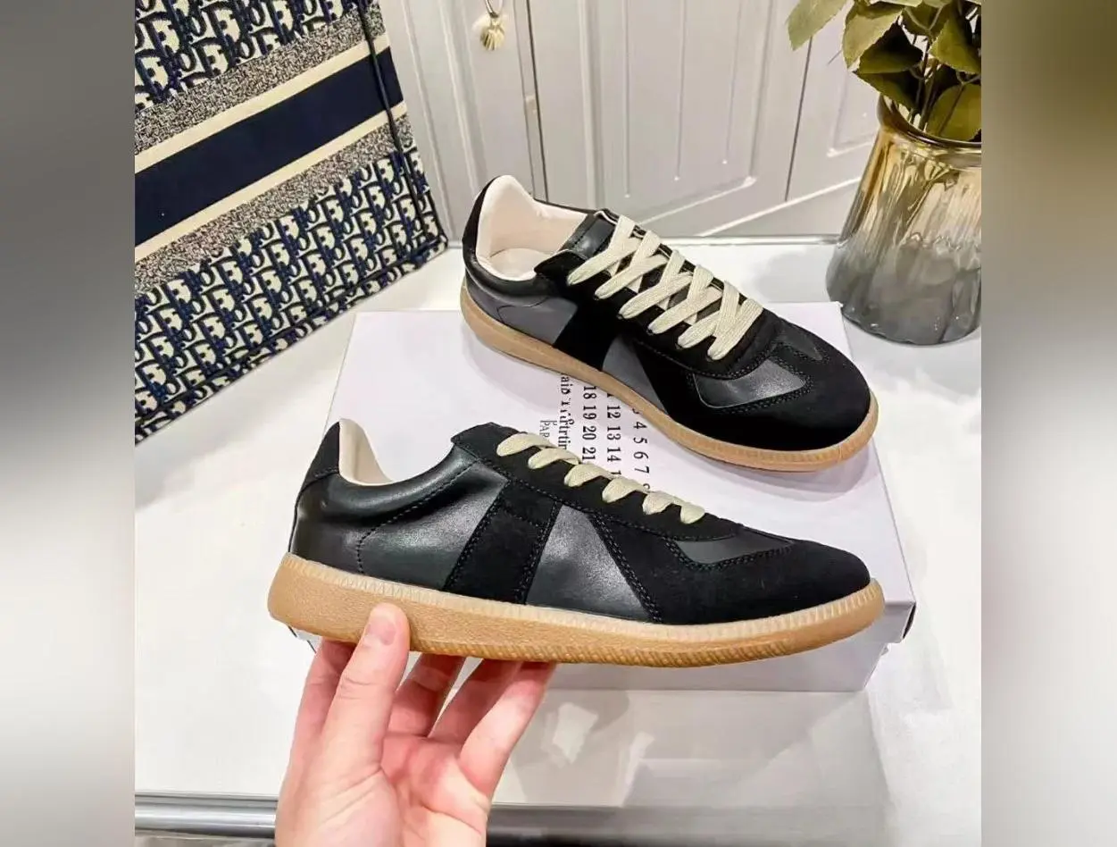 Retro GAT Sneakers Handmade Genuine Leather German Army Trainers Luxury Soft Flat Casual Shoes Men Women Spring Autumn Walking
