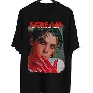 Billy Loomis Scream Shirt, We All Go A Little Mad Sometimes Horror Movie Graphic Tee, 90s Slasher Fan T-Shirt, Halloween Gift