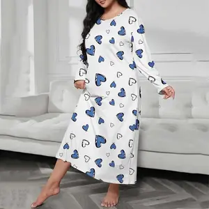NightDressWomenLongSleeveSleepwearSleepDressNightdressHomeClothesPlusSizeWomen'sSleepwearDressNightgownsXXXXXL